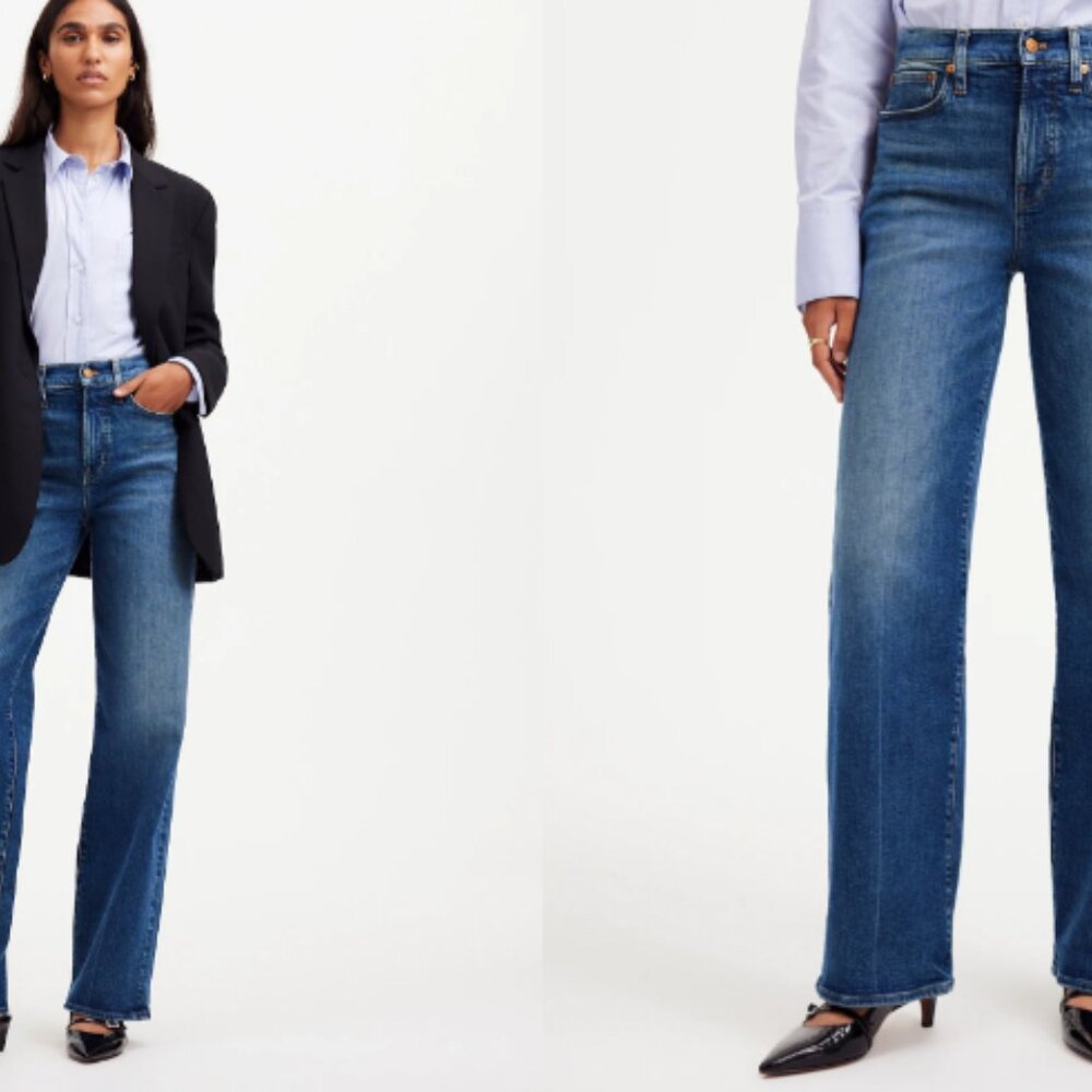 Madwell Perfect Vintage Wide Leg Jean (28T, Lavaca wash)